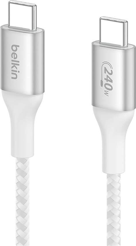 Belkin USB-C to USB-C Braided 6.6 feet (2 meters) 240W PD, Fast Charge ...