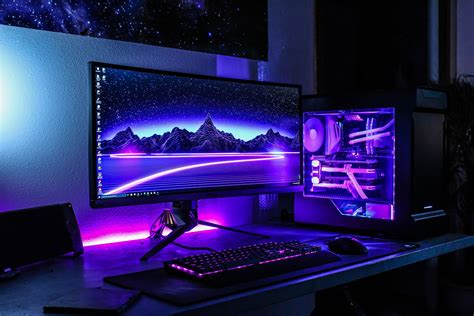 My finished ultra-wide Battlestation Best Gaming Setup, Gamer Setup ...