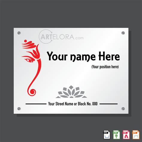 Creative Name Plate Design for Home & Office – ArtElora