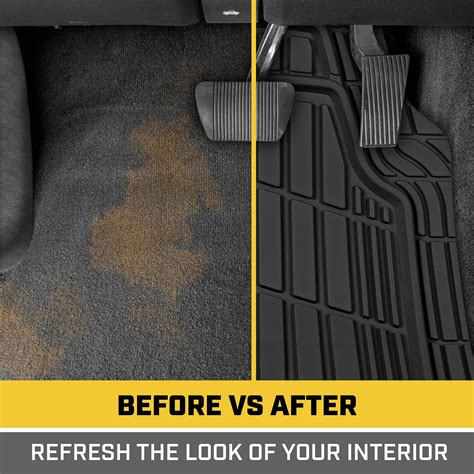 Caterpillar ToughRide Heavy-Duty 4 Piece Rubber Floor Mats for Car ...