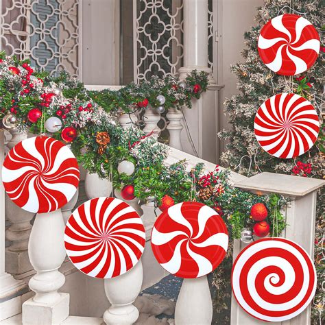 Plastic Candy Cane Yard Decorations 30pcs Large Candy Cane Decorations