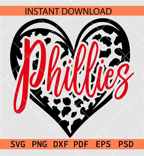 Phillies inside Leopard Prints Heart SVG, Cheetah Prints Love symbol ...