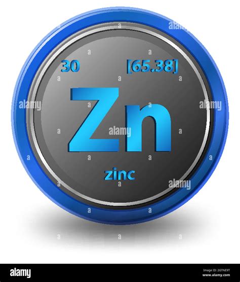 Zinc chemical element. Chemical symbol with atomic number and atomic ...