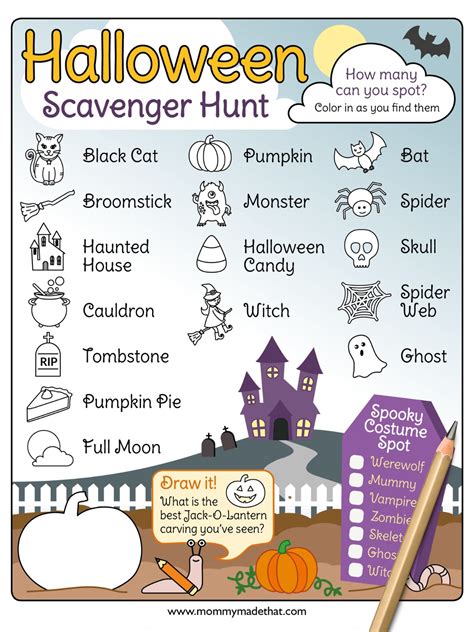 Free Halloween Scavenger Hunt Printable Pdf For Adults - Printable Free ...