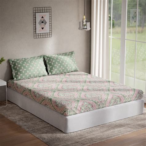 DDECOR - Pack of 1 Royal Ethnic Motifs Cotton Double Bedsheet with 2 ...