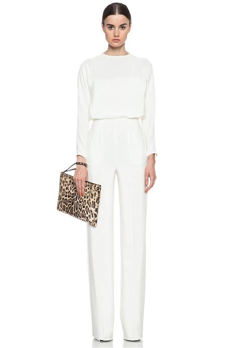Valentino Garavani Open Back Silk Jumpsuit in Ivory | FWRD