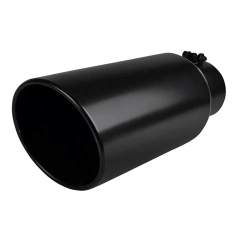 F-250 Super Duty 6-Inch Bolt-On Angled Exhaust Tip; Black (Fits 4-Inch Tailpipe) - Free Shipping
