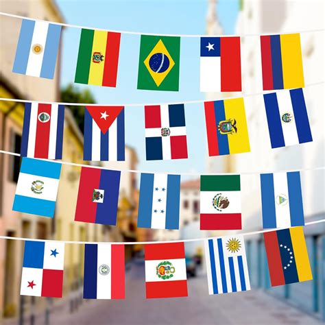 Amazon.com : G128 Latin America 20 Countries Bunting Banner | Flag 12 x ...