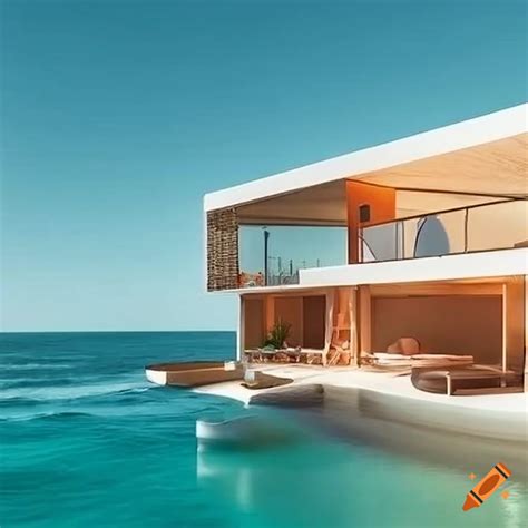 Contemporary style beach house on Craiyon