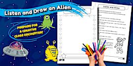 Grade R - Worksheet: Listen and Draw - Garden(CAPS Aligned)