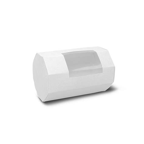 Cylindrical Box with see through window - 4x3" - White– Schmancy