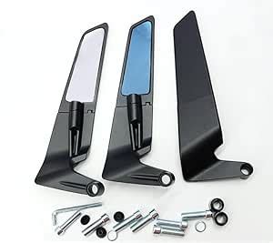 TRYFLY Bike Mirror Adjustable Rotating Rear View Stealth Fin Wings Side ...