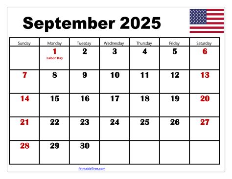 September Printable Calendar 2025 with Holidays