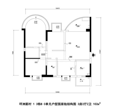 平层别墅原始结构尺寸图图片_室内装修_编号4918364_红动中国