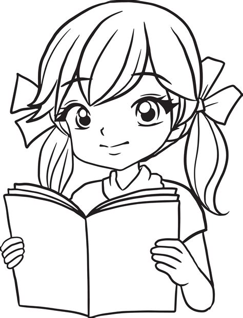 Reading Clipart Coloring Children Books Child Pages School Clip Book ...