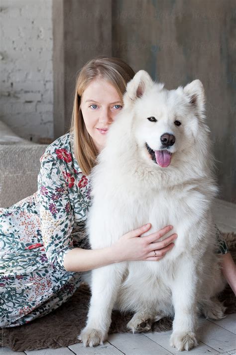"Portrait Of Young Woman And A Dog" by Stocksy Contributor "Amor ...