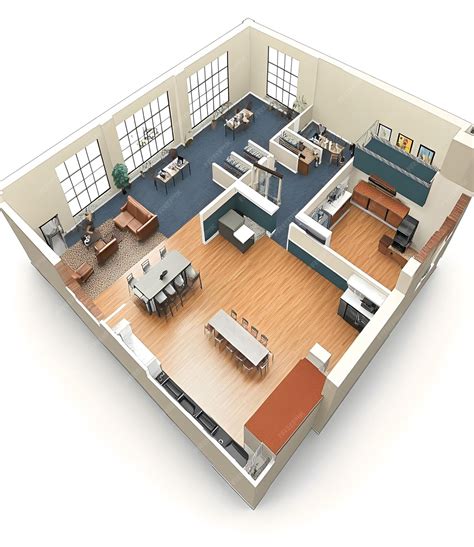 Modern Office Floor Plan Design with Furniture | Premium AI-generated image
