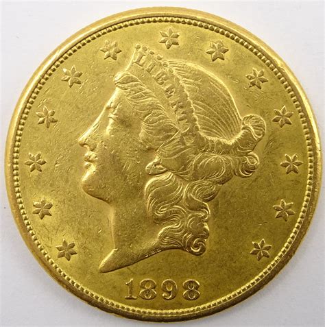 United States of America 1898 gold twenty dollars coin, S mint mark