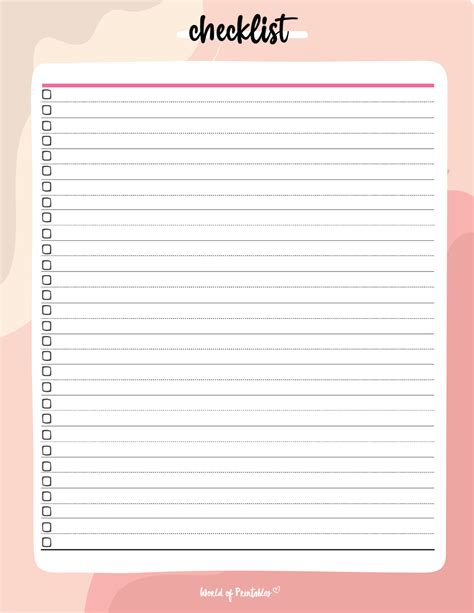 Checklist Layout Template 的图像结果