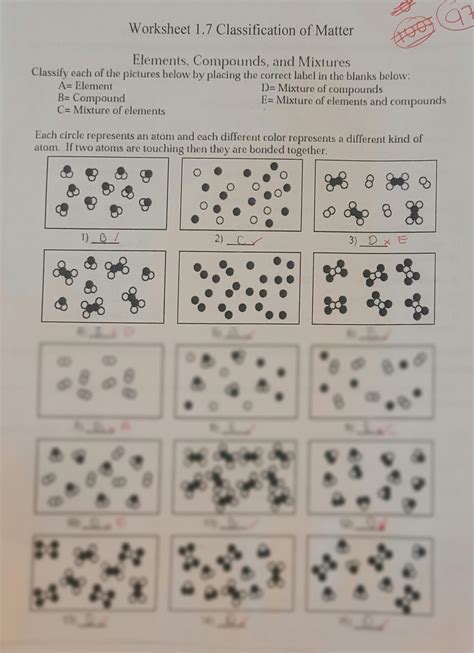 SOLUTION: Worksheet 1 7 classification of matter - Studypool