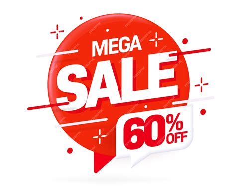 Premium Vector | Mega sale 60 percent off sticker label template
