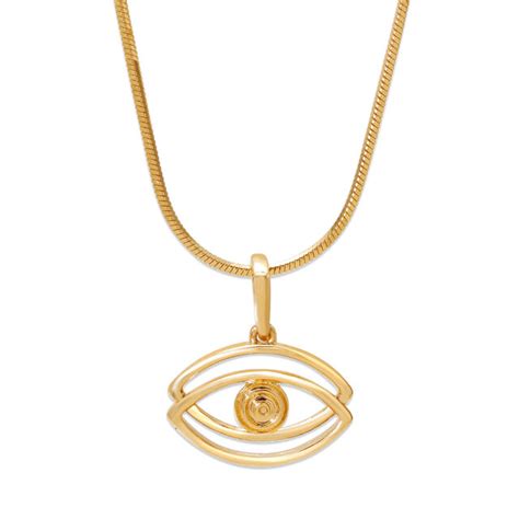 14KT Yellow Gold Layered Evil Eye Pendant