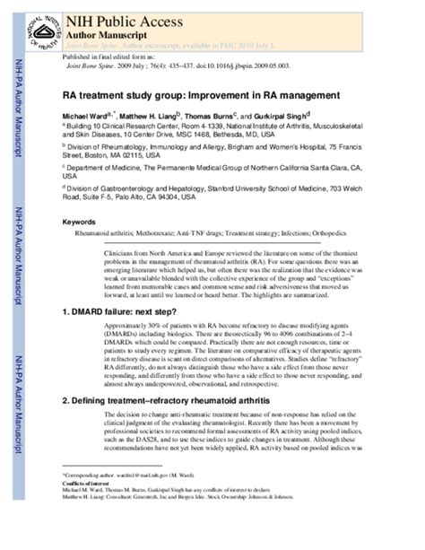 Image result for Ra Treatment Algorithm