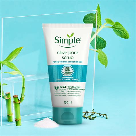Simple Daily Skin Detox Clear Pore Facial Scrub-150ml | Simple Skincare