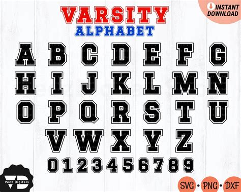 Varsity Sports Font SVG Bundle - Baseball, Jersey, College, School ...