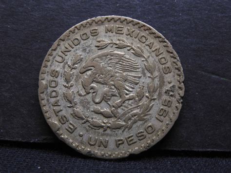 1958 Mexico 1 Peso Silver Coin. Portrait Jose Morelos Y Pavon. Auction