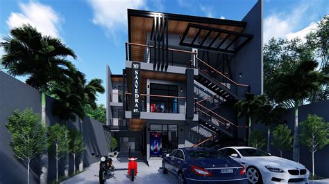 Modern 3 Storey Commercial Building Design