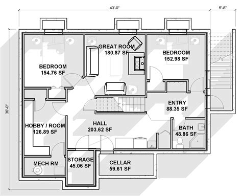 Basement floor plans ideas | Hawk Haven