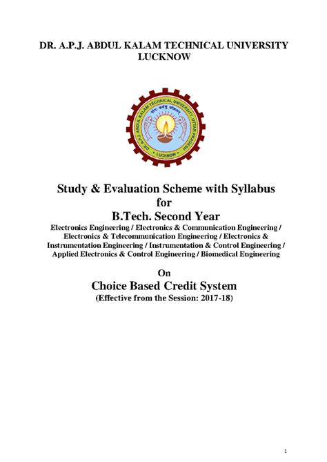 BTech II Year Electronics Syllabus (Effective from 2017-18) - DR. A.P ...