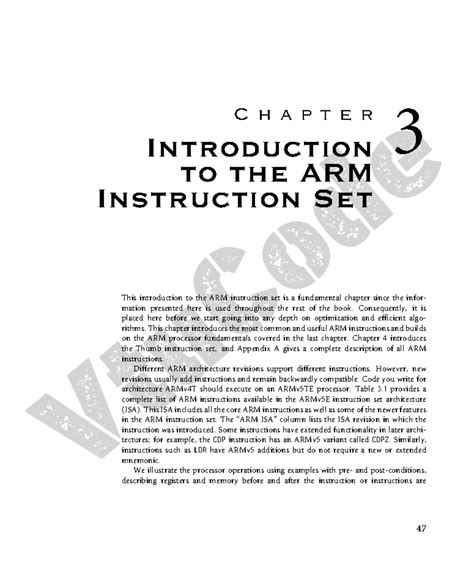 Chapter 3: Introduction to the ARM Instruction Set - BCS402 - Studocu