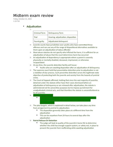 Midterm exam review - Midterm exam review Friday, October 21, 2022 1:19 ...