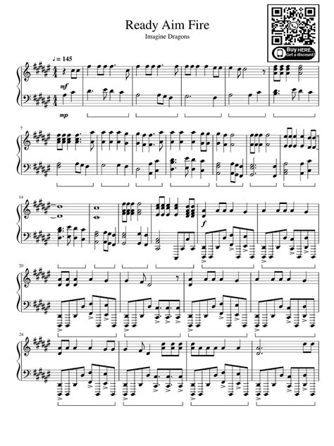 Ready Aim Fire (arr. eduardo) by Daniel Coulter Reynolds Sheet Music ...