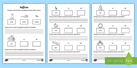 Activity on Adjective Form | Primary English Worksheet