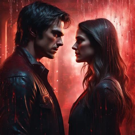 Vampire Diaries Damon and Elena - AI Generated Artwork - NightCafe Creator