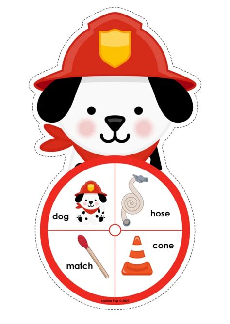 Fire Dog Spin and Rhyme Activity