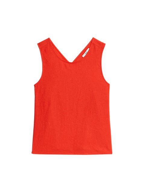 Buy Linen Rich Cross Back Tank Top at Marks & Spencer