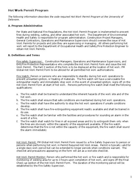 Image result for Hot Work Program Examples