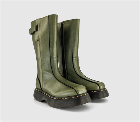 Dr. Martens Buzz Hi Boot Olive Green Eclipse - Women's Knee High Boots