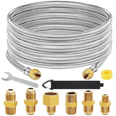 20 Feet High Pressure Braided Propane Hose Extension with Conversion ...