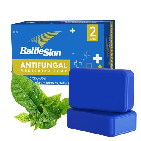 Battleskin Antifungal Medicated Soap VTF5 Bar, Tea Tree Oil Soap Bar ...