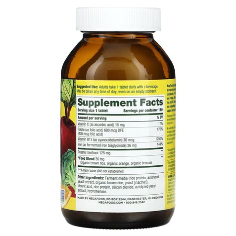 MegaFood, Blood Builder, Iron, 180 Tablets