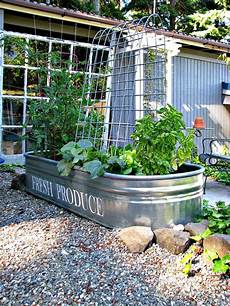 Galvanized Garden Containers by Blue Roof Cabin A Manageable Veggie Garden Galvanized Garden Containers