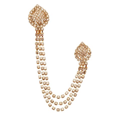 sanjog Impressive American Diamond Rhinestone Gold Party Brooch For Men ...