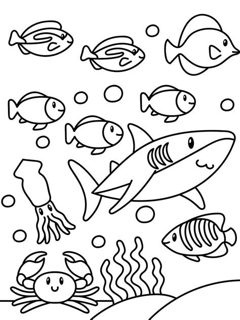 Top 20+ sea animals coloring pages for kids - Coloringpagesforkids.net