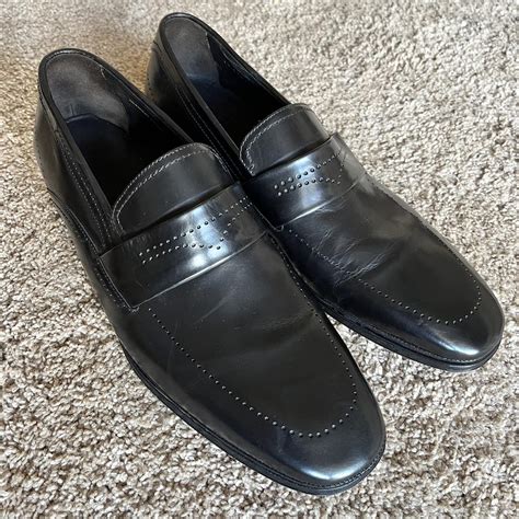 Mens Cole Haan Made In Italy black leather loafers,... - Depop