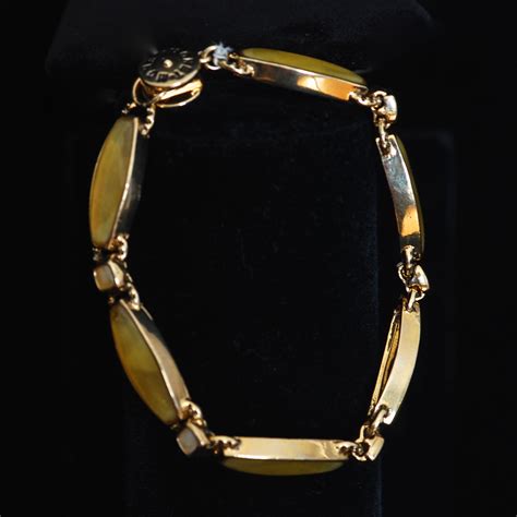 Monet Gold Tone Bracelet Featuring Yellow Lucite | QUIET WEST